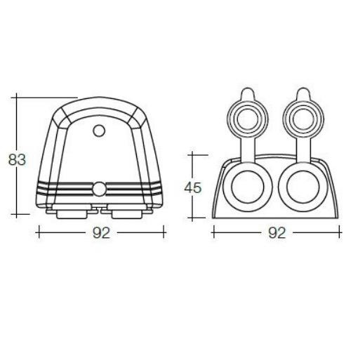 Narva Heavy-Duty Twin Surface Mount Accessory Sockets