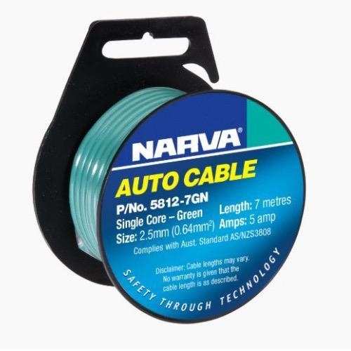 Narva 5A Single Core Cable - Dia: 2.5mm - Length: 7m