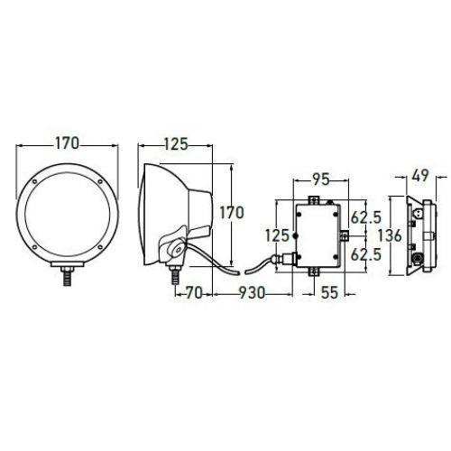 Hella Rallye FF 4000 Compact Series - Compact XGD Driving Lamp 12V DC - Spread Beam