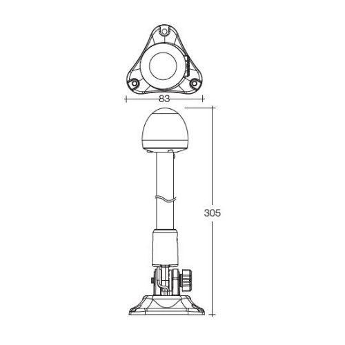 Narva 9-33 Volt 12" L.E.D Fold Down Anchor Lamp (Blister Pack of 1)