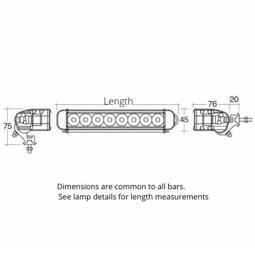 Narva 22" Extreme L.E.D Single Row Light Bar 9-32V - 10000 Lumens