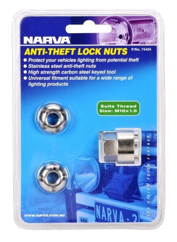 Narva Anti-theft Lock Nuts - Size M10 x 1.5