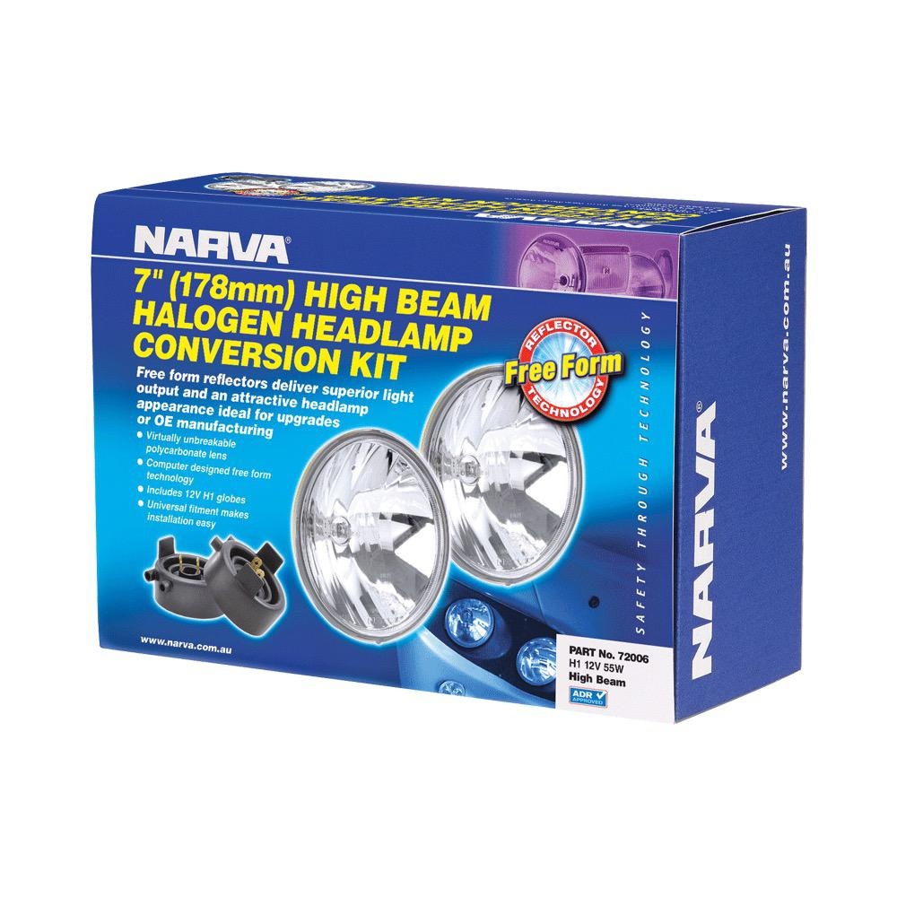 Narva H1 7" (178mm) 12V 55W High Beam Free Form Halogen Headlamp Conversion Kit