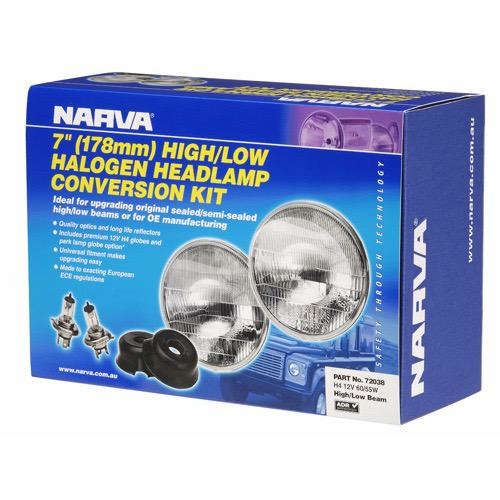 Narva H4 7" (178mm) 12V 100/55W High/Low Beam Halogen Headlamp Conversion Kit