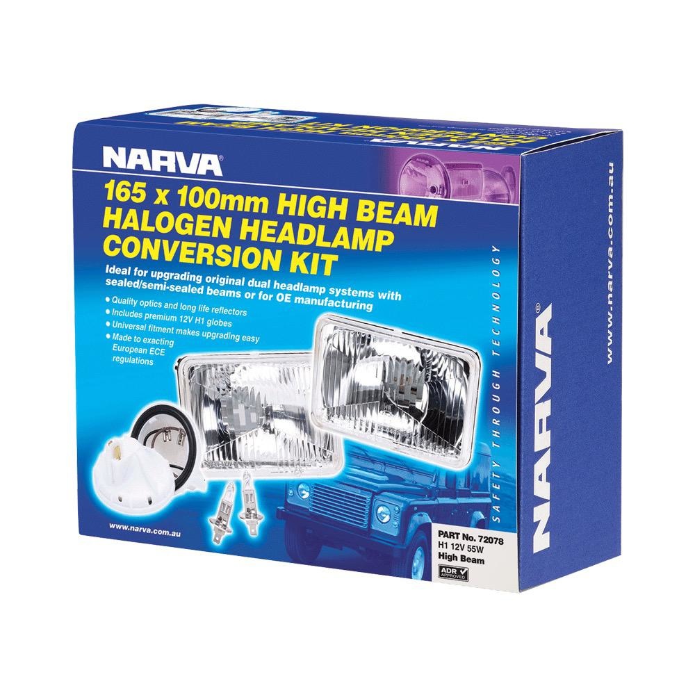 Narva H1 165 x 100mm 12V 100W High Beam Halogen Headlamp Conversion Kit