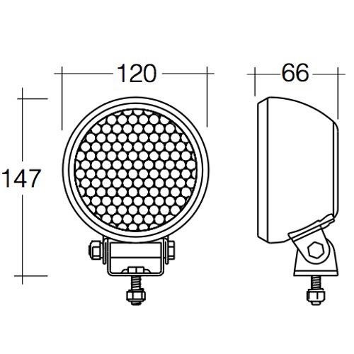 Narva 9-33V L.E.D Rubber Body Work Lamp/Reverse Lamp Flood Beam - 1150 Lumens