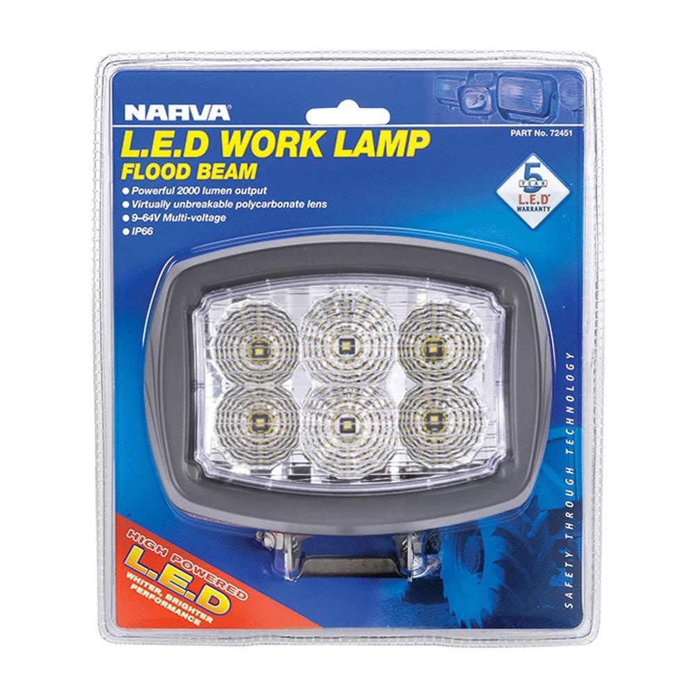 Narva 9-64V L.E.D Work Lamp Flood Beam - 3000 Lumens