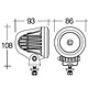 Narva 9-36V L.E.D Load Light w/ Mirror Mounting Kit Spot Beam - 2500 Lumens