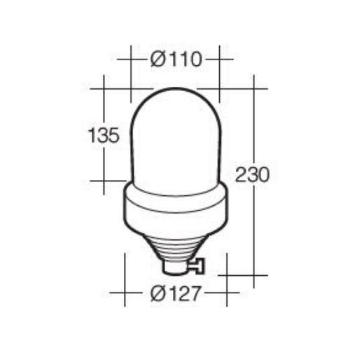 Narva Hi Optics 'Euro Flex' Rotating Beacon (Amber) Pipe Mount 12/24V