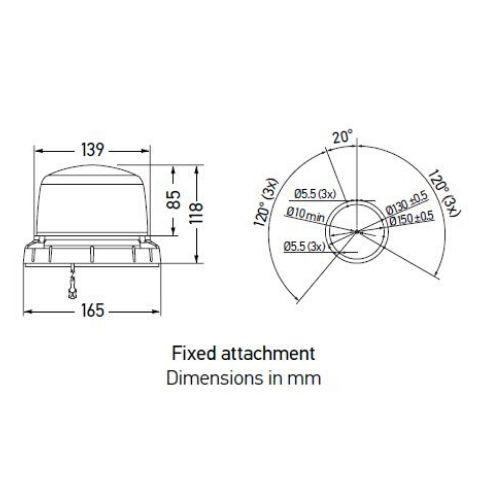 Hella LED Warning Beacon - MiniRAY 2.1 - Fixed Mount