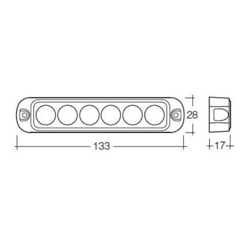 Narva 12/24V Low Profile High Powered L.E.D Warning Light 6 x 1W L.E.Ds w/ Multiple Flash Patterns