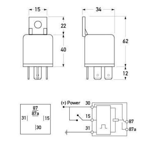 Hella Time Control Unit w/ Drop-out Delay - 5 Pin