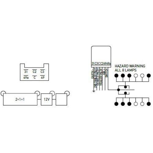 Hella Electronic Flasher Unit 2+1+1 - 6 Pin - 12V DC