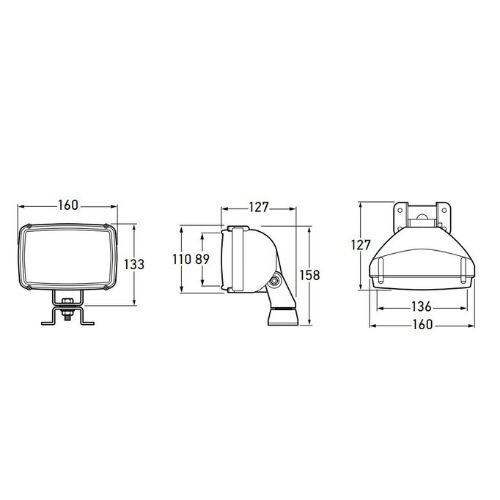 Hella Flood Lamp - PC Lens Halogen - Wide Spread