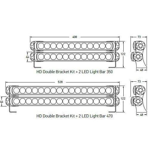 Hella LED Light Bar - HD Double Bracket Kit
