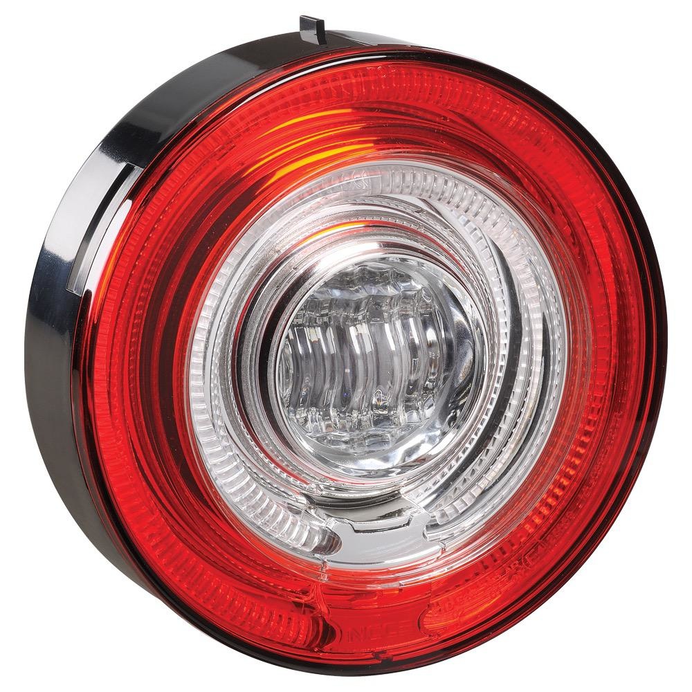 Narva 9-33V Model 57 L.E.D Rear Direction Indicator Lamp (Amber) w/ Tail Ring (Red), 0.15m Lead w/ AMP Connector