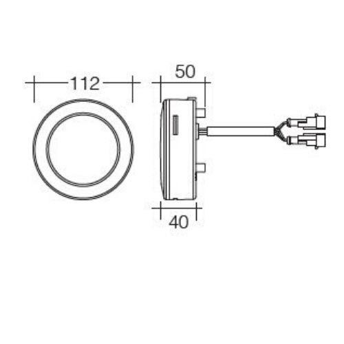 Narva 9-33V Model 57 L.E.D Rear Stop Lamp (Red) w/ Tail Ring (Red) & Reverse (White), 0.15m Lead w/ AMP Connector