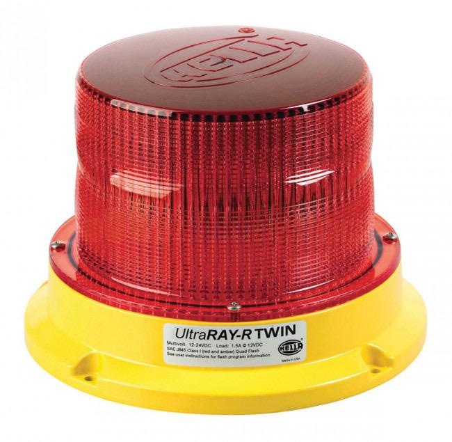 Hella LED Warning Beacon - UltraRAY-R Twin Series 'Rotating' Magnetic Mount