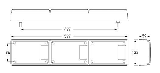 Hella Jumbo-S LED Triple Module Stop/Rear Position/Rear Direction Indicator/Reversing Lamp