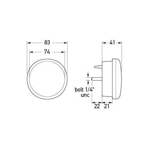 Hella 83mm Round LED Rear Direction Indicator Lamp