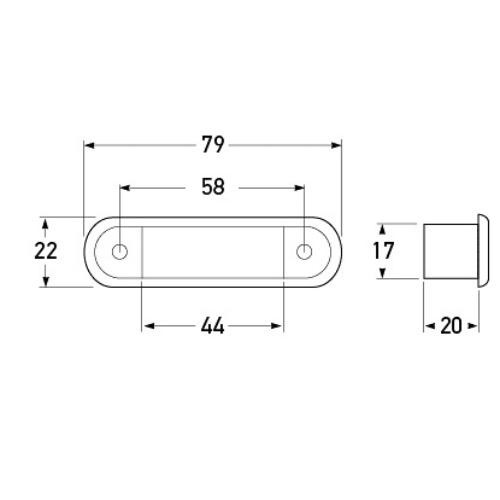 Hella LED Flush Mount Amber Front End Outline Lamp
