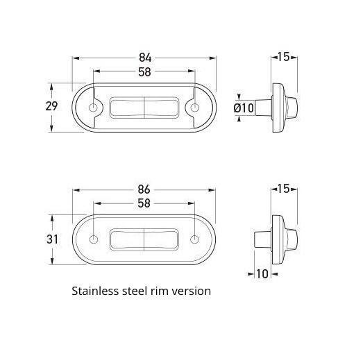 Hella DuraLED Flush Mount Side Marker Lamp