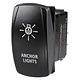 Narva 12/24V Off/On L.E.D Illuminated Sealed Rocker Switch with "Anchor Lights" Symbol (Blue)