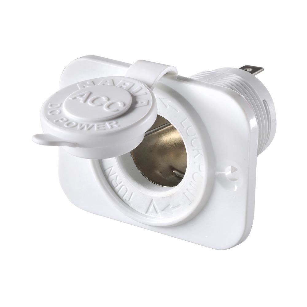 Narva Heavy-Duty Accessory Socket - White for RV & Marine Applications - Blister Pack