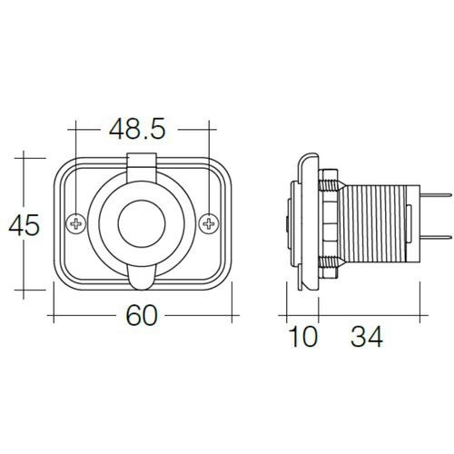 Narva Heavy-Duty Accessory Socket - White for RV & Marine Applications - Blister Pack