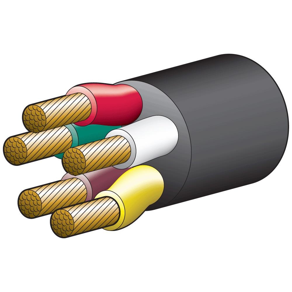 Narva 55A 5 Core Trailer & Road Train Cable - Dia: 6mm - (Red,Green,Yellow,White,Brown)
