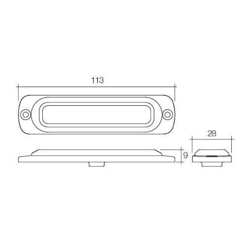 Narva 12/24V Undercover Low Profile L.E.D Warning Lamp 6 x 1W L.E.Ds w/ 23 Flash Patterns