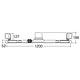 Narva 12/24V L.E.D Strobe Utility Bar - 1.2m w/ L.E.D Work Lamps (Flood Beam - 2000 Lumen) - w/ Broadband Reversing Alarm