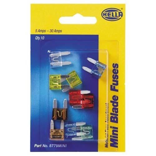 Hella Motorist Mini-Fuse Assortment (ATS) - Pack of 10