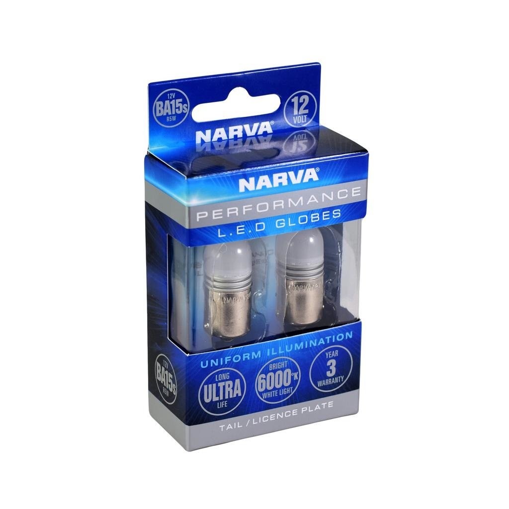 Narva 12V BA15S R5W Bayonet LED Globe 6000°K Cool White - Blister Pack