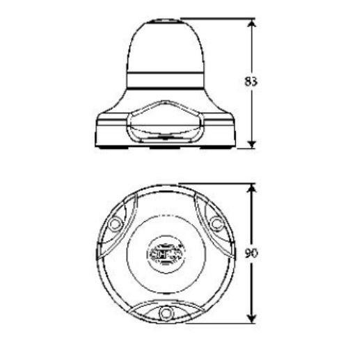 Hella NaviLED M Multi-flash Warning Lamp w/ DT Connector