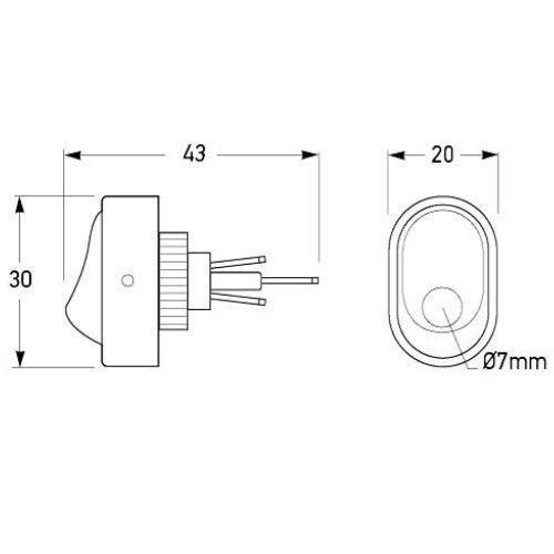 Hella Red LED Rocker Switch Off-On 12V DC