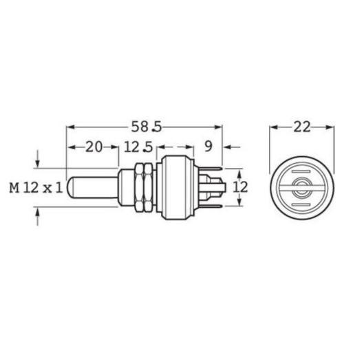 Hella Stop Lamp Switch Mechanical - M 12 x1 Thread, Plunger Length 20mm