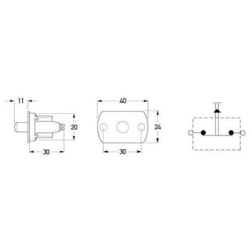 Hella Door Contact Switch On-Off - 21mm Dia. Opening