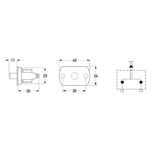 Hella Door Contact Switch Off-On - 21mm Dia. Opening