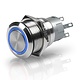Hella Stainless Steel Latching Switch With Blue LED Ring Off-On - 24V DC