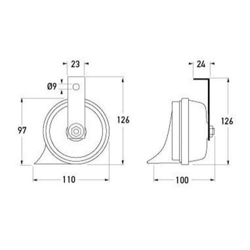 Hella Twin Tone Scroll Horn - Set of 2