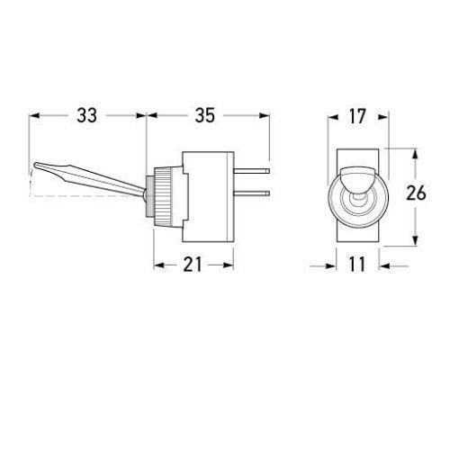 Hella Plastic Toggle Switch - Off-(On) Momentary Spring Return