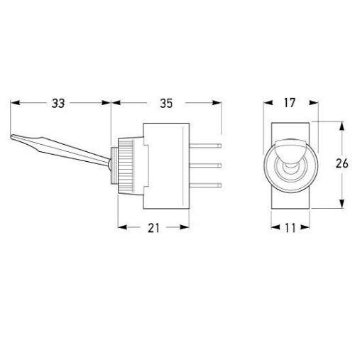 Hella Red Illuminated Toggle Switch Off-On 12V