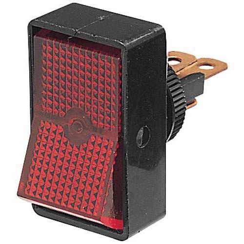 Hella Red Illuminated Rocker Switch Off-On 12V (Push-on Terminals)