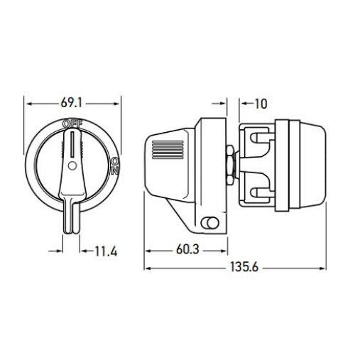 Hella Battery Master Lockout Switch - 2 Pole (Yellow Handle)