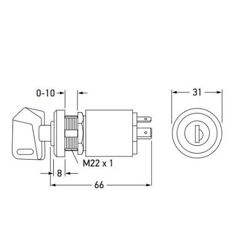 Hella Ignition and Starter Switch - 18mm Shaft