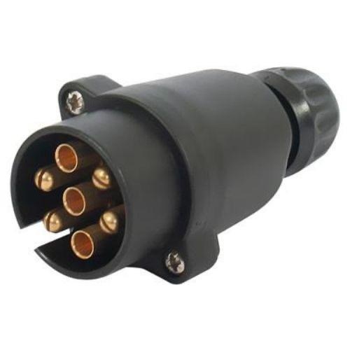 Hella 7 Pole Plastic Plug w/ Strain Relief - Plastic Housing