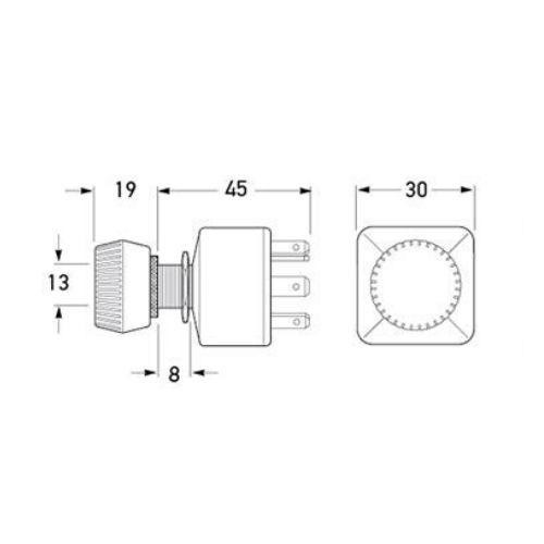 Hella Rotary Headlamp Switch Off-On-On with Round Knob