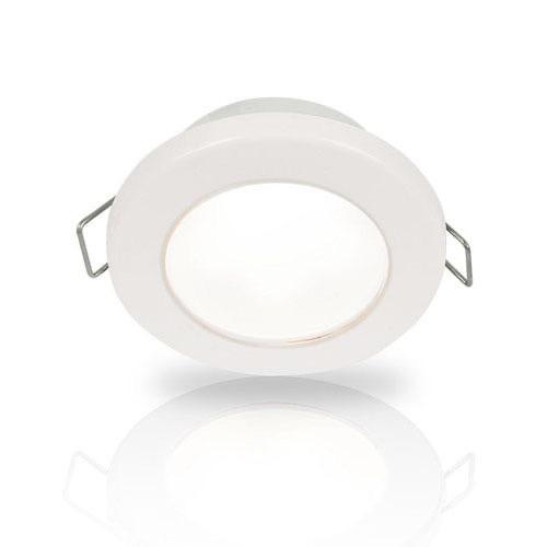 Hella White EuroLED 75 LED Down Light w/ Spring Clip - 12V DC, White Plastic Rim