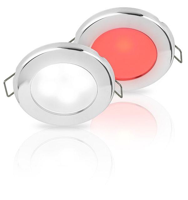 Hella White/Red EuroLED 75 Dual Colour LED Downlight w/ Spring Clip - 12V DC, 316 S/S Rim, Spring Mount